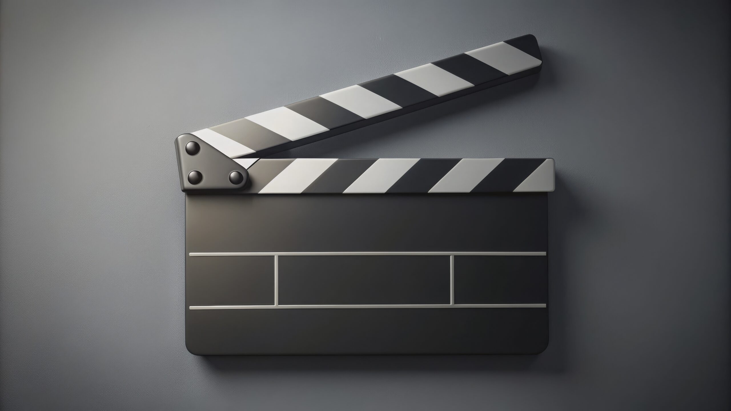 render of clapperboard or film slate with play button, film, movie, cinema, production, clapboard, director, video